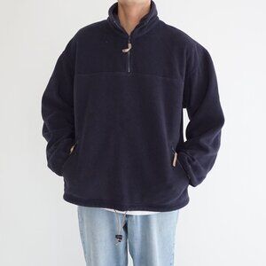 Vintage WindRiver Navy Fleece Quarter Zip Outdoor Trail Pullover Jacket Large